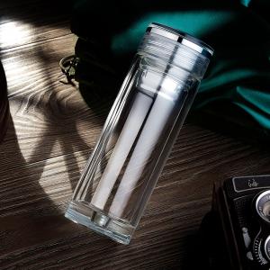 湖北鄂州農商銀行定制雙層玻璃杯泡茶水杯加厚珍珠底